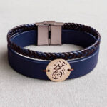 دستبند چرم و نقره هیچ