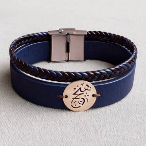 دستبند چرم و نقره - کد B144 دستبند چرم و نقره هیچ