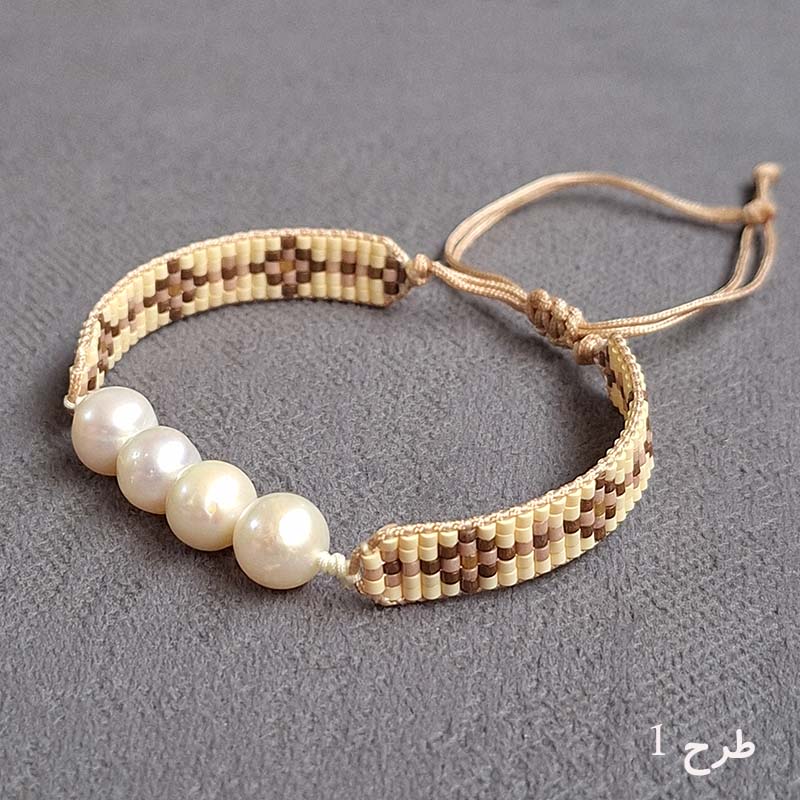 دستبند مروارید پرورشی مدل میوکی - کد B205 دستبند مروارید پرورشی اصل