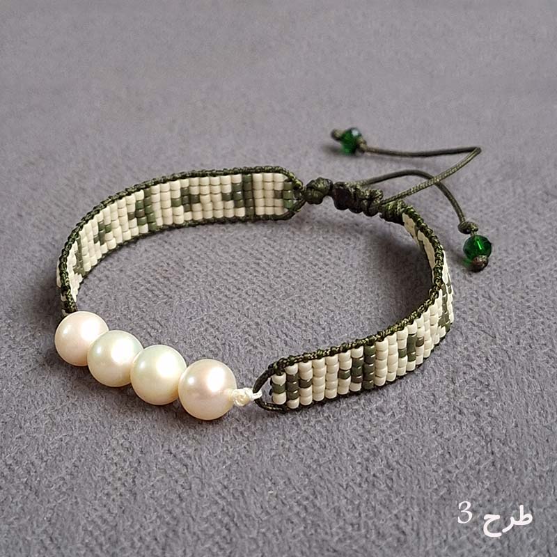 دستبند مروارید پرورشی مدل میوکی - کد B205 دستبند مروارید پرورشی اصل